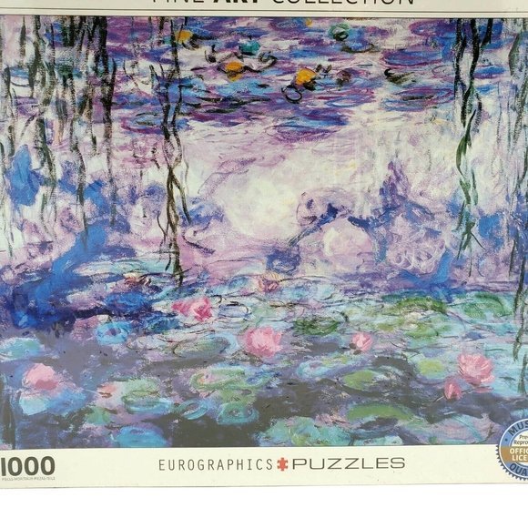 NEW Claude Monet Art Water Lilies 1000 pcs Puzzle Fine SEALED Impressionistic - Picture 2 of 6